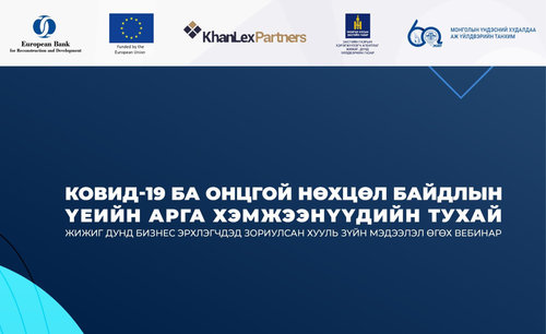 Ковид-19 ба онцгой нөхцөл байдлын үеийн арга хэмжээнүүдийн тухай ЖДҮ эрхлэгчдэд зоруилсан хууль зүйн мэдээлэл өгөх вебинар
