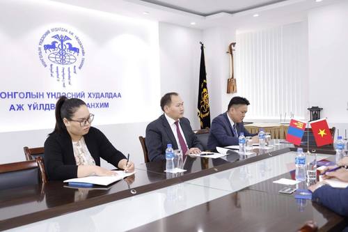 МҮХАҮТ-ын Ерөнхийлөгч О.Амартүвшин Бүгд Найрамдах Социалист Вьетнам Улсаас Монгол Улсад Суугаа Онц Бөгөөд Бүрэн Эрхт Элчин Сайд Эрхэмсэг Ноён Зоан Хань Дам-ыг хүлээн авч уулзлаа